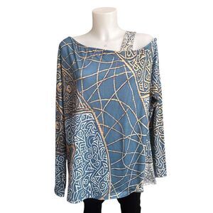 Made with Love Asymmetric‎ Off Shoulder Longsleeve Blouse Size XL NEW